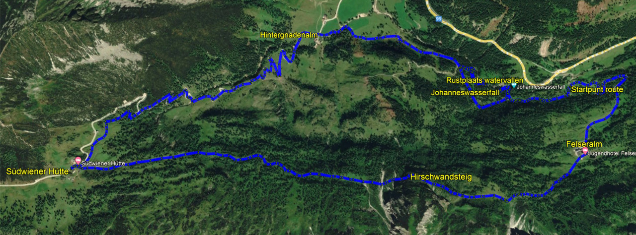 routekaart rondwandeling Obertauern