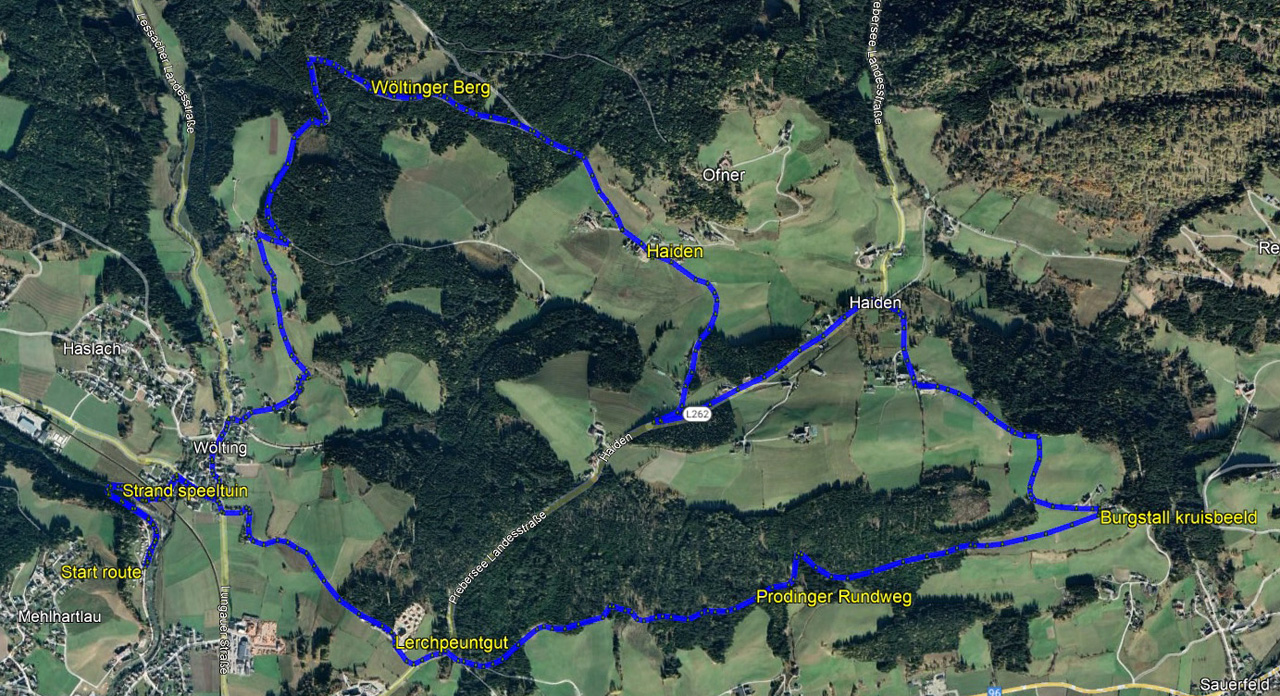 routekaart rondwandeling Tamsweg Lungau