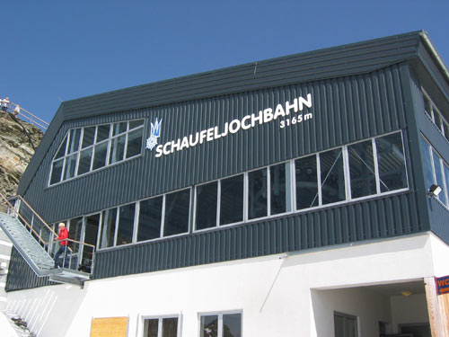 Eindstation Schaufeljochbahn op 3165 meter
